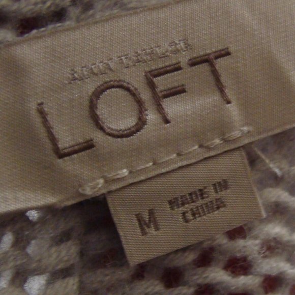 ANN TAYLOR LOFT Icy Silver Gray Long Sleeve WOOL Blend Open DRAPED CARDIGAN Sz M - Picture 7 of 7